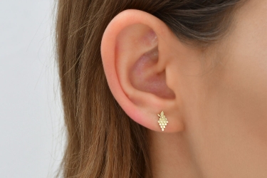 Quyumcu - 14K Gold Grape Earrings (1) Quyumcu - 14K Gold Grape Earrings (1)