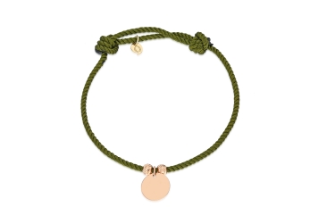 Quyumcu - 14K Gold Green Cord Bracelet Quyumcu - 14K Gold Green Cord Bracelet