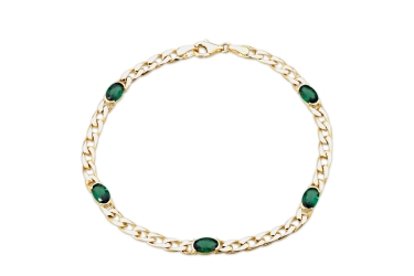 Quyumcu - 14K Gold Green Quartz Bracelet (1) Quyumcu - 14K Gold Green Quartz Bracelet (1)