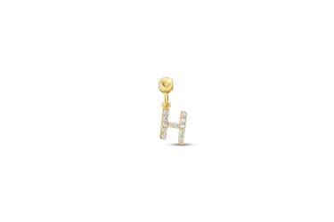 Quyumcu - 14K Gold H Letter Charm