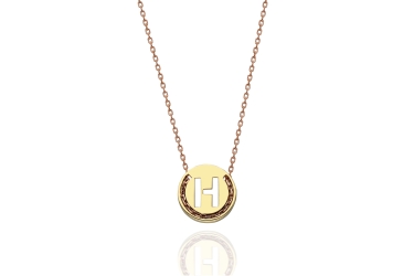 Quyumcu - 14K Gold H Letter Necklace Quyumcu - 14K Gold H Letter Necklace