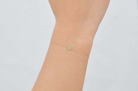 Quyumcu - 14K Gold Heart Bracelet (1) Quyumcu - 14K Gold Heart Bracelet (1)