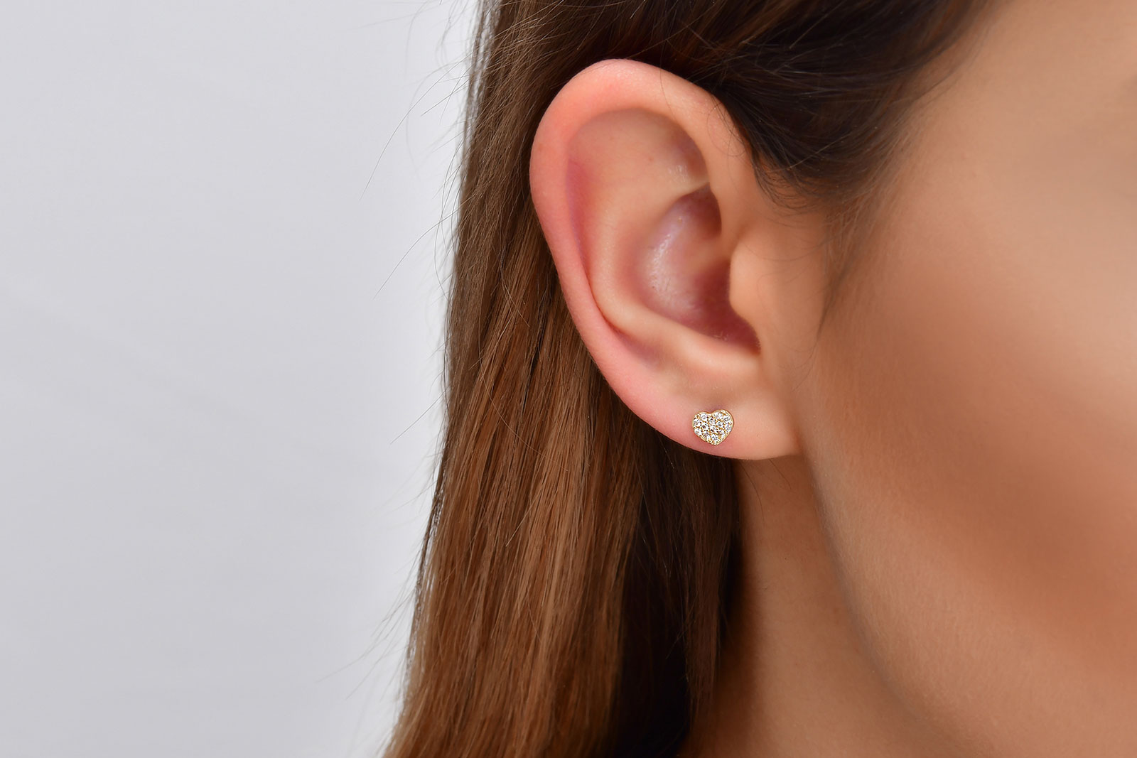 Quyumcu - 14K Gold Heart Earring - Single Stud Quyumcu - 14K Gold Heart Earring - Single Stud