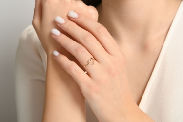 Quyumcu - 14K Gold Heart Ring Quyumcu - 14K Gold Heart Ring