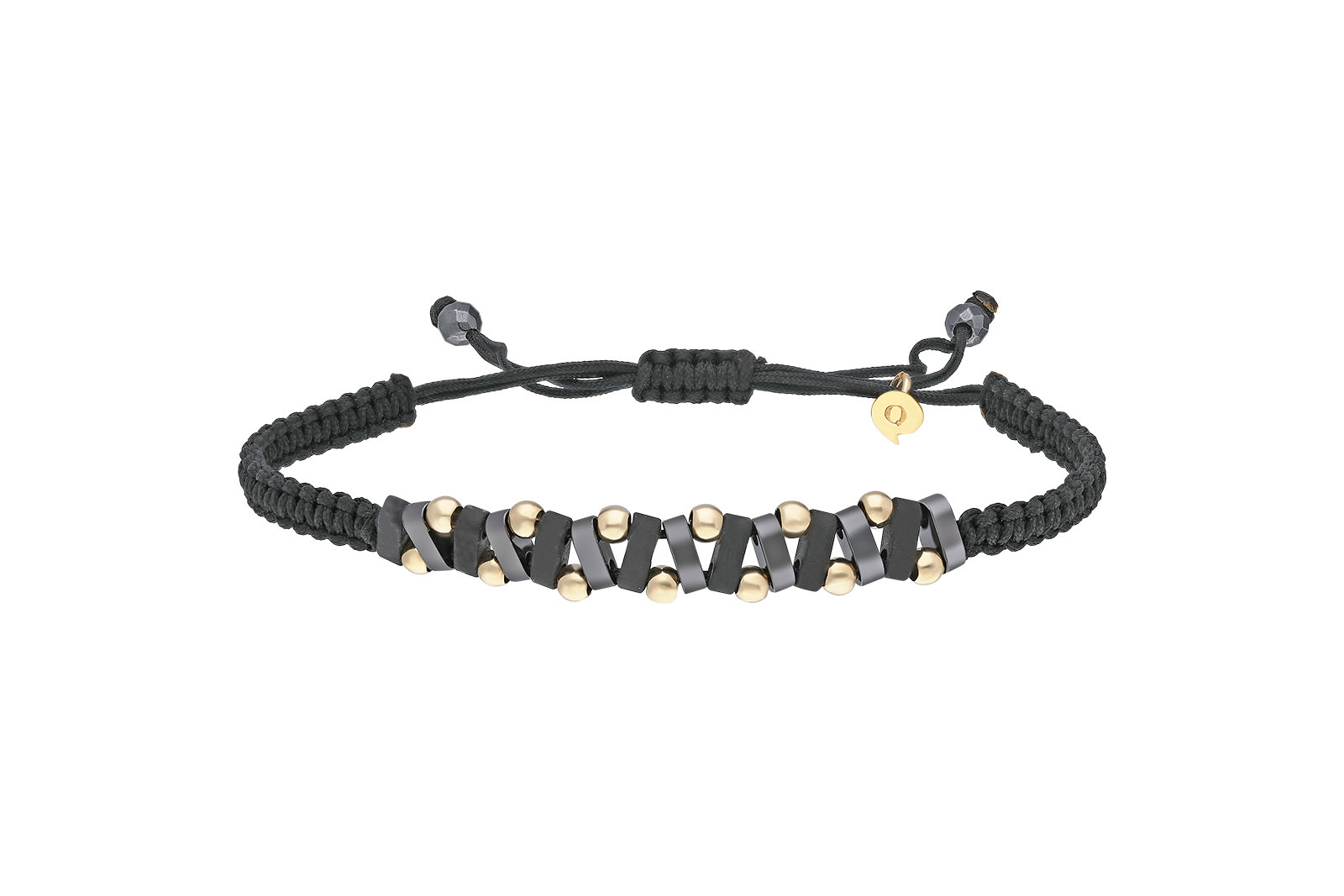 Quyumcu - 14K Gold Hematite Men's Bracelet Quyumcu - 14K Gold Hematite Men's Bracelet