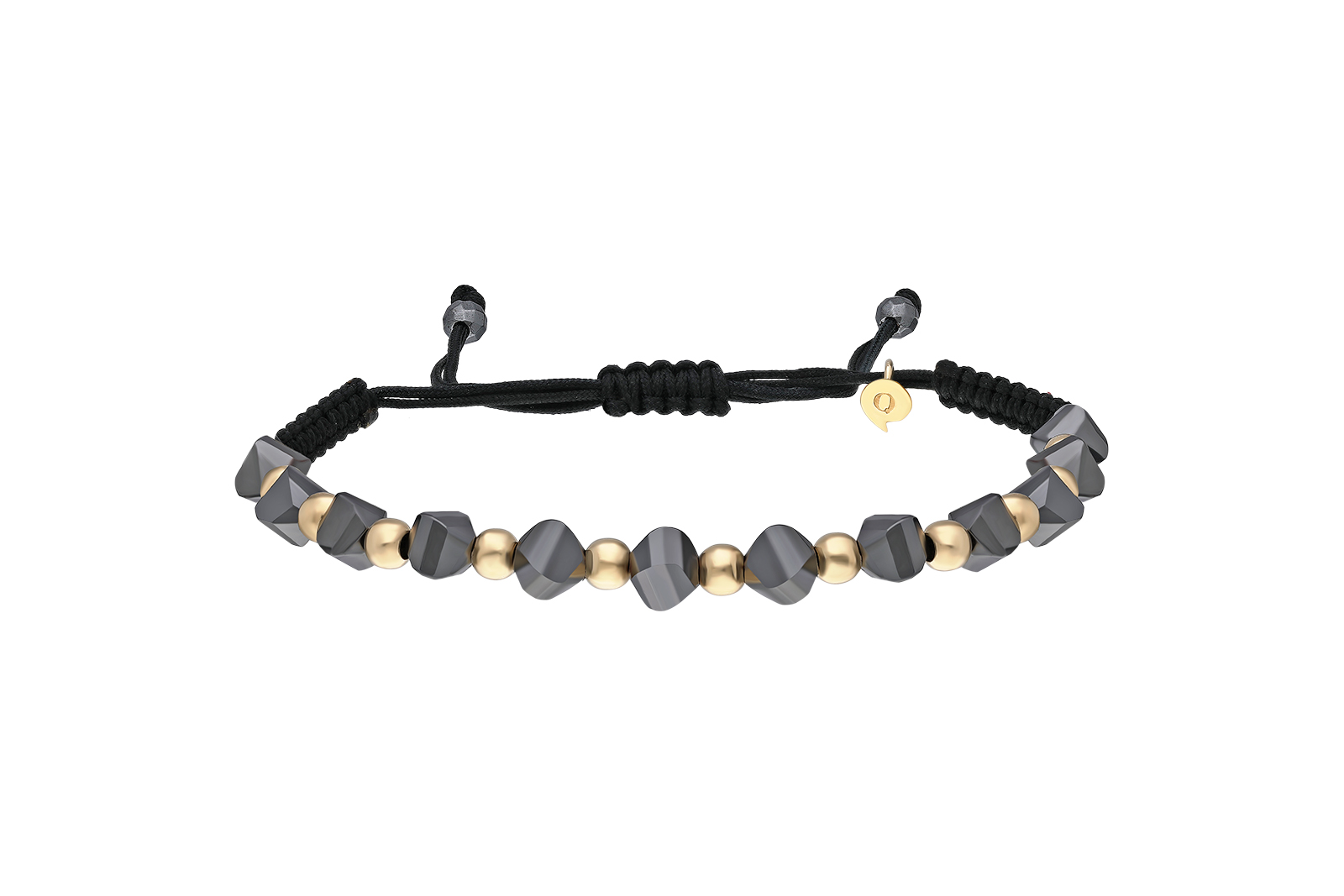Quyumcu - 14K Gold Hematite Men's Bracelet Quyumcu - 14K Gold Hematite Men's Bracelet