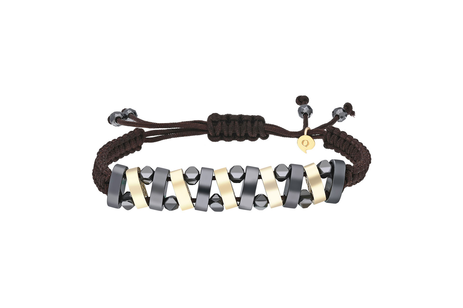 Quyumcu - 14K Gold Hematite Men's Bracelet Quyumcu - 14K Gold Hematite Men's Bracelet