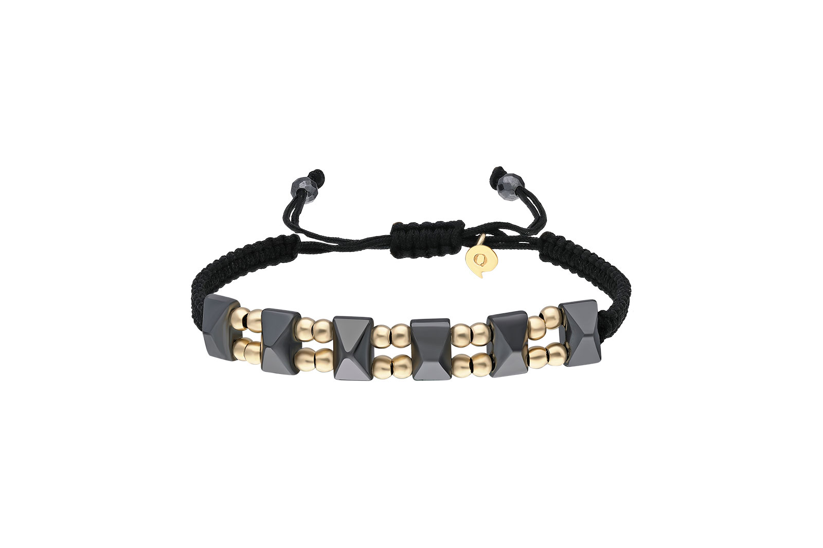Quyumcu - 14K Gold Hematite Men's Bracelet Quyumcu - 14K Gold Hematite Men's Bracelet
