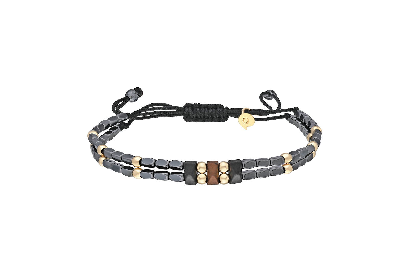 Quyumcu - 14K Gold Hematite Men's Bracelet Quyumcu - 14K Gold Hematite Men's Bracelet