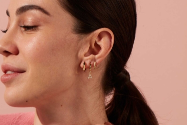 Quyumcu - 14K Gold Hoop Earring - Single (1) Quyumcu - 14K Gold Hoop Earring - Single (1)