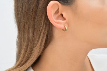 Quyumcu - 14K Gold Hoop Earring - Single (1) Quyumcu - 14K Gold Hoop Earring - Single (1)