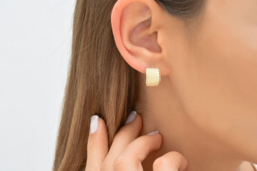 Quyumcu - 14K Gold Hoop Earring - Single (1) Quyumcu - 14K Gold Hoop Earring - Single (1)