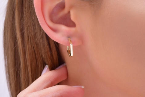 Quyumcu - 14K Gold Hoop Earring - Single (1) Quyumcu - 14K Gold Hoop Earring - Single (1)