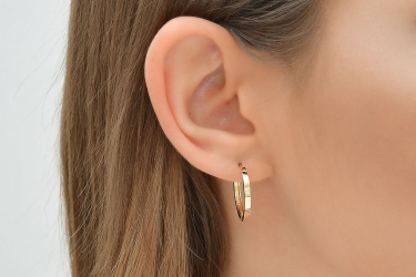 Quyumcu - 14K Gold Hoop Earring - Single (1) Quyumcu - 14K Gold Hoop Earring - Single (1)