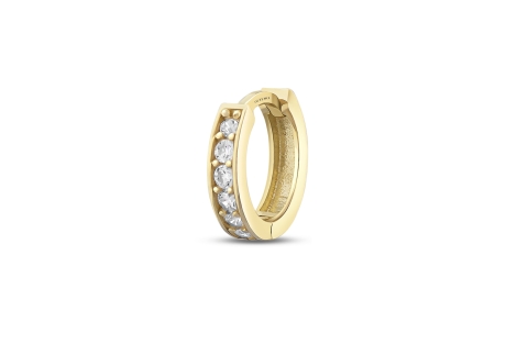 Quyumcu - 14K Gold Hoop Earring - Single Quyumcu - 14K Gold Hoop Earring - Single