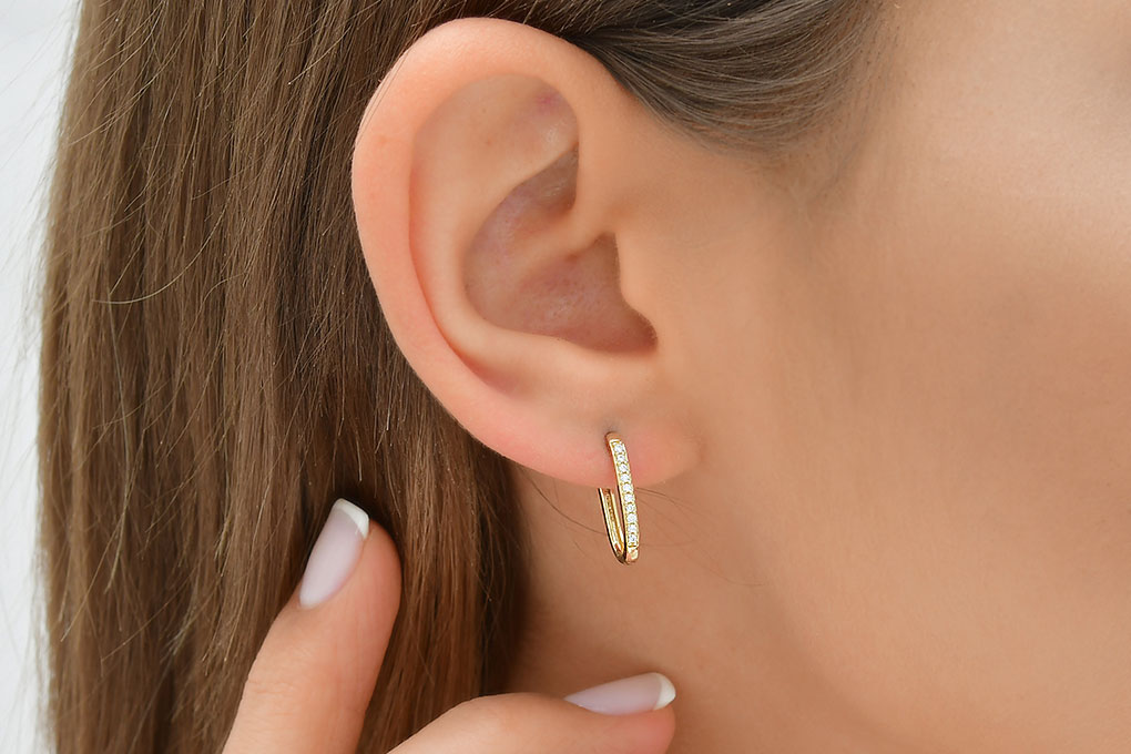 Quyumcu - 14K Gold Hoop Earring - Single Quyumcu - 14K Gold Hoop Earring - Single