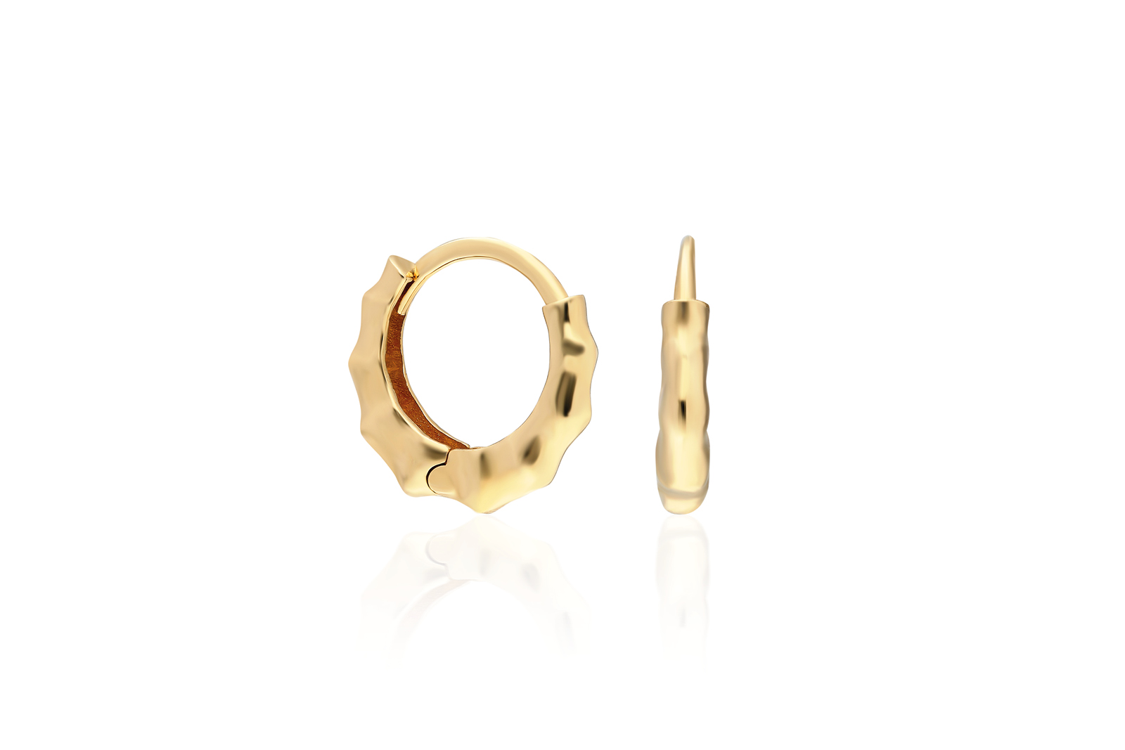 Quyumcu - 14K Gold Hoop Earring - Single Quyumcu - 14K Gold Hoop Earring - Single