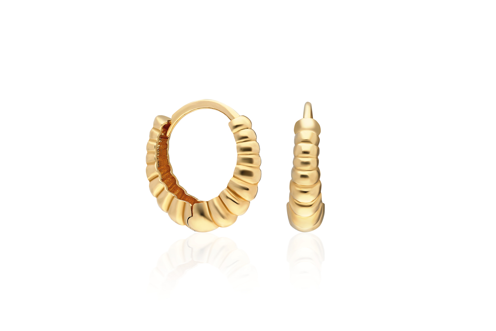 Quyumcu - 14K Gold Hoop Earring - Single Quyumcu - 14K Gold Hoop Earring - Single
