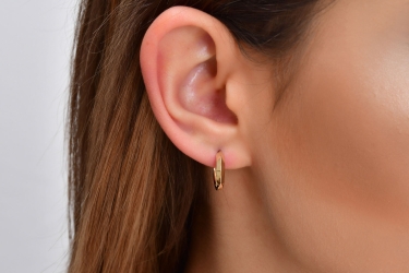 Quyumcu - 14K Gold Hoop Earring - Single Quyumcu - 14K Gold Hoop Earring - Single