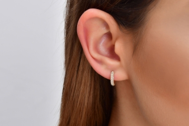 Quyumcu - 14K Gold Hoop Earring - Single Quyumcu - 14K Gold Hoop Earring - Single