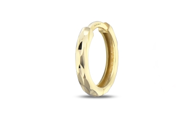 Quyumcu - 14K Gold Hoop Earring - Single (1) Quyumcu - 14K Gold Hoop Earring - Single (1)