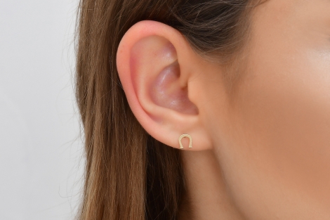 Quyumcu - 14K Gold Horseshoe Earrings (1) Quyumcu - 14K Gold Horseshoe Earrings (1)