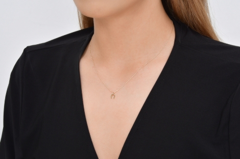 Quyumcu - 14K Gold Horseshoe Necklace (1) Quyumcu - 14K Gold Horseshoe Necklace (1)