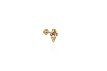 Quyumcu - 14K Gold Ice Cream Tragus Earring Quyumcu - 14K Gold Ice Cream Tragus Earring