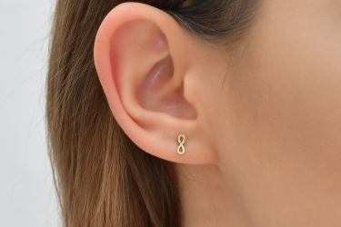 Quyumcu - 14K Gold Infinity Earrings (1) Quyumcu - 14K Gold Infinity Earrings (1)