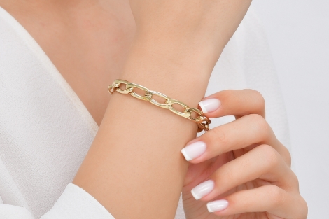 Quyumcu - 14K Gold Italian Chain Bracelet Quyumcu - 14K Gold Italian Chain Bracelet