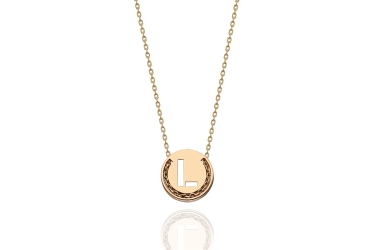 Quyumcu - 14K Gold L Letter Necklace Quyumcu - 14K Gold L Letter Necklace