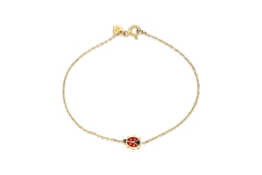 Quyumcu - 14K Gold Ladybug Charm Bracelet Quyumcu - 14K Gold Ladybug Charm Bracelet