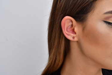 Quyumcu - 14K Gold Ladybug Earring - Single Stud Quyumcu - 14K Gold Ladybug Earring - Single Stud