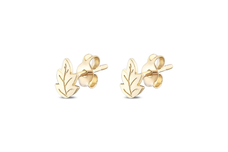 Quyumcu - 14K Gold Leaf Earrings