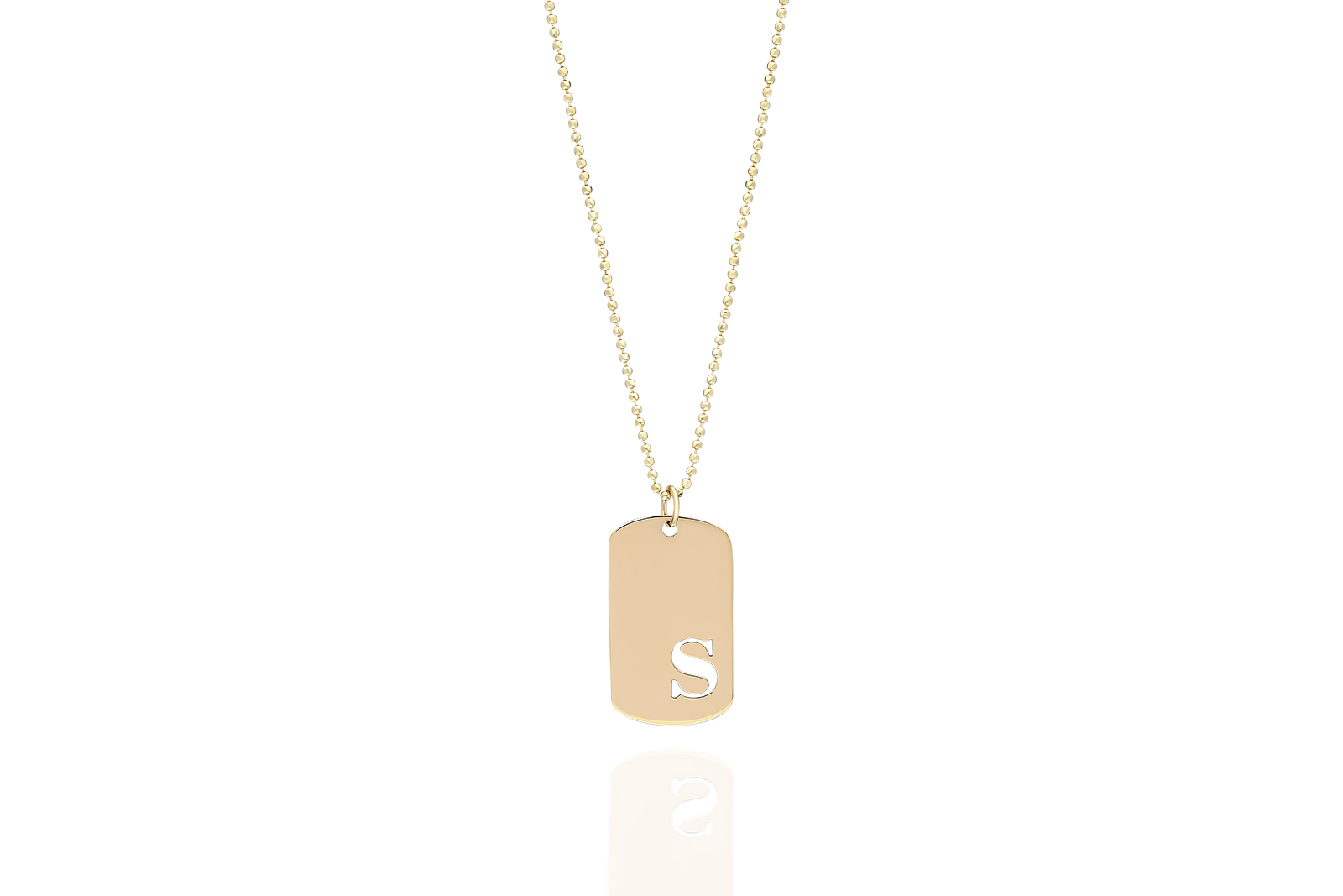 Quyumcu - 14K Gold Letter Plate Necklace Quyumcu - 14K Gold Letter Plate Necklace