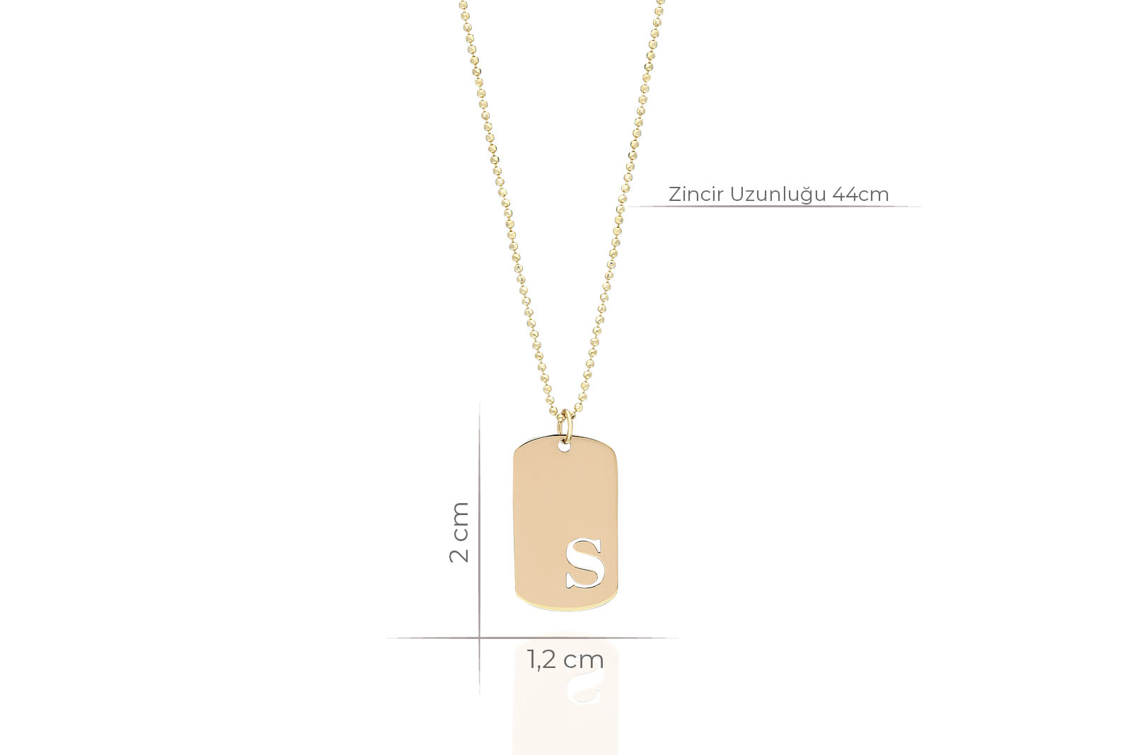 Quyumcu - 14K Gold Letter Plate Necklace (1) Quyumcu - 14K Gold Letter Plate Necklace (1)