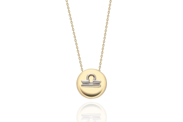 Quyumcu - 14K Gold Libra Pendant Necklace Quyumcu - 14K Gold Libra Pendant Necklace