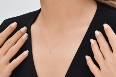 Quyumcu - 14K Gold Lightning Necklace (1)