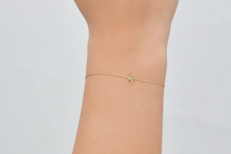 Quyumcu - 14K Gold Lightning Symbol Bracelet (1)