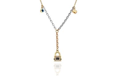 Quyumcu - 14K Gold Lock Charm Necklace Quyumcu - 14K Gold Lock Charm Necklace