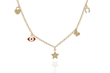 Quyumcu - 14K Gold Lucky Necklace Quyumcu - 14K Gold Lucky Necklace