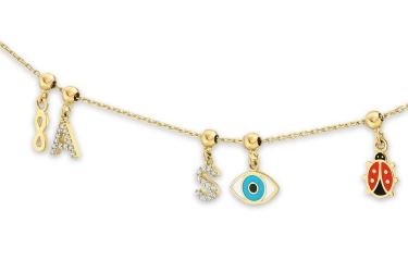 Quyumcu - 14K Gold Moon and Star Charm (1) Quyumcu - 14K Gold Moon and Star Charm (1)