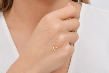 Quyumcu - 14K Gold Moon and Star Necklace (1) Quyumcu - 14K Gold Moon and Star Necklace (1)