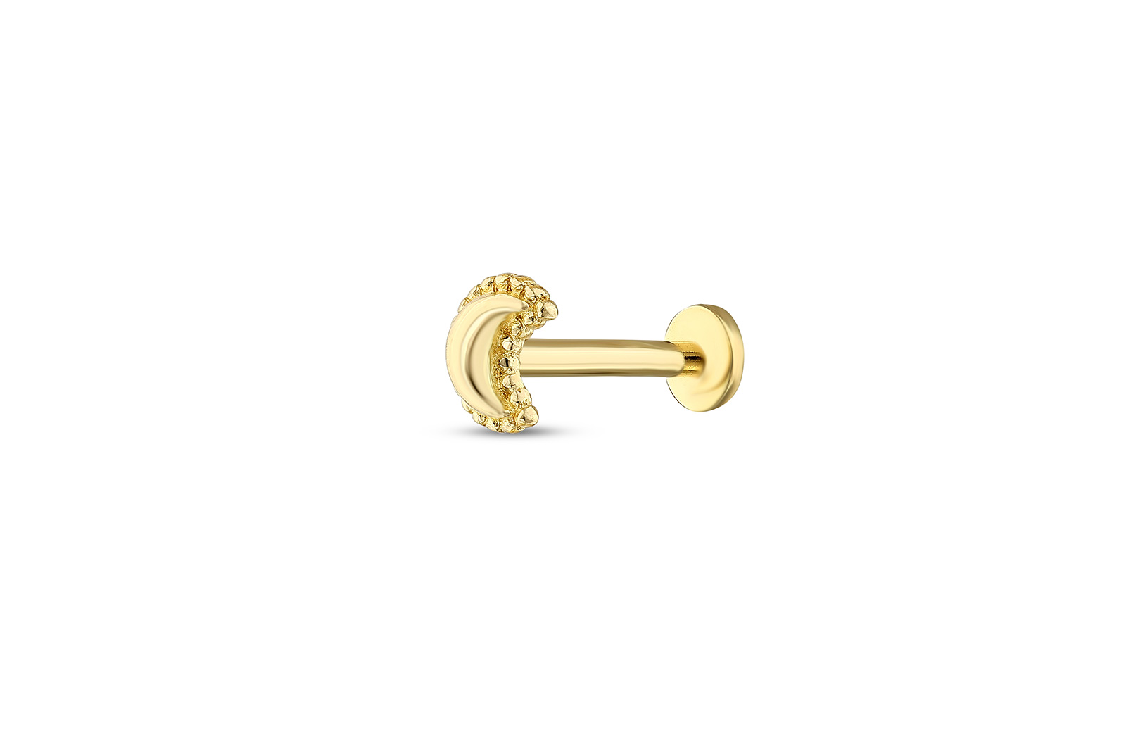 Quyumcu - 14K Gold Moon Tragus Earring