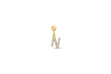 Quyumcu - 14K Gold N Letter Charm Quyumcu - 14K Gold N Letter Charm