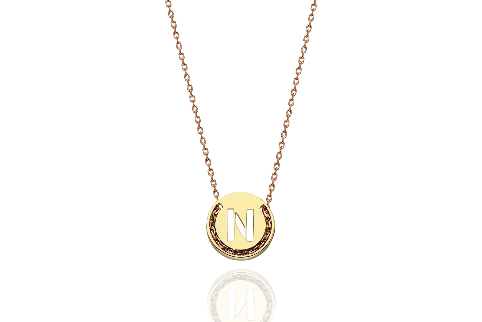 Quyumcu - 14K Gold N Letter Necklace