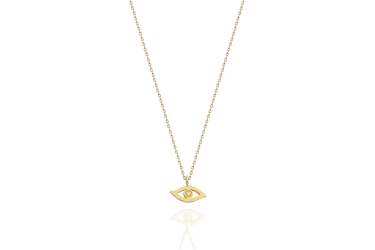 Quyumcu - 14K Gold Necklace with Eye Charm Quyumcu - 14K Gold Necklace with Eye Charm