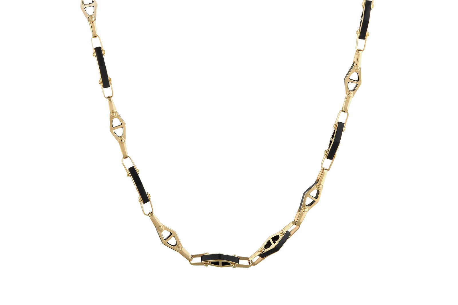 Quyumcu - 14K Gold Onyx Men's Necklace (1) Quyumcu - 14K Gold Onyx Men's Necklace (1)