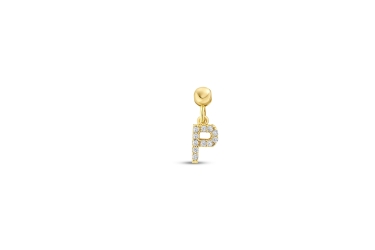 Quyumcu - 14K Gold P Letter Charm Quyumcu - 14K Gold P Letter Charm