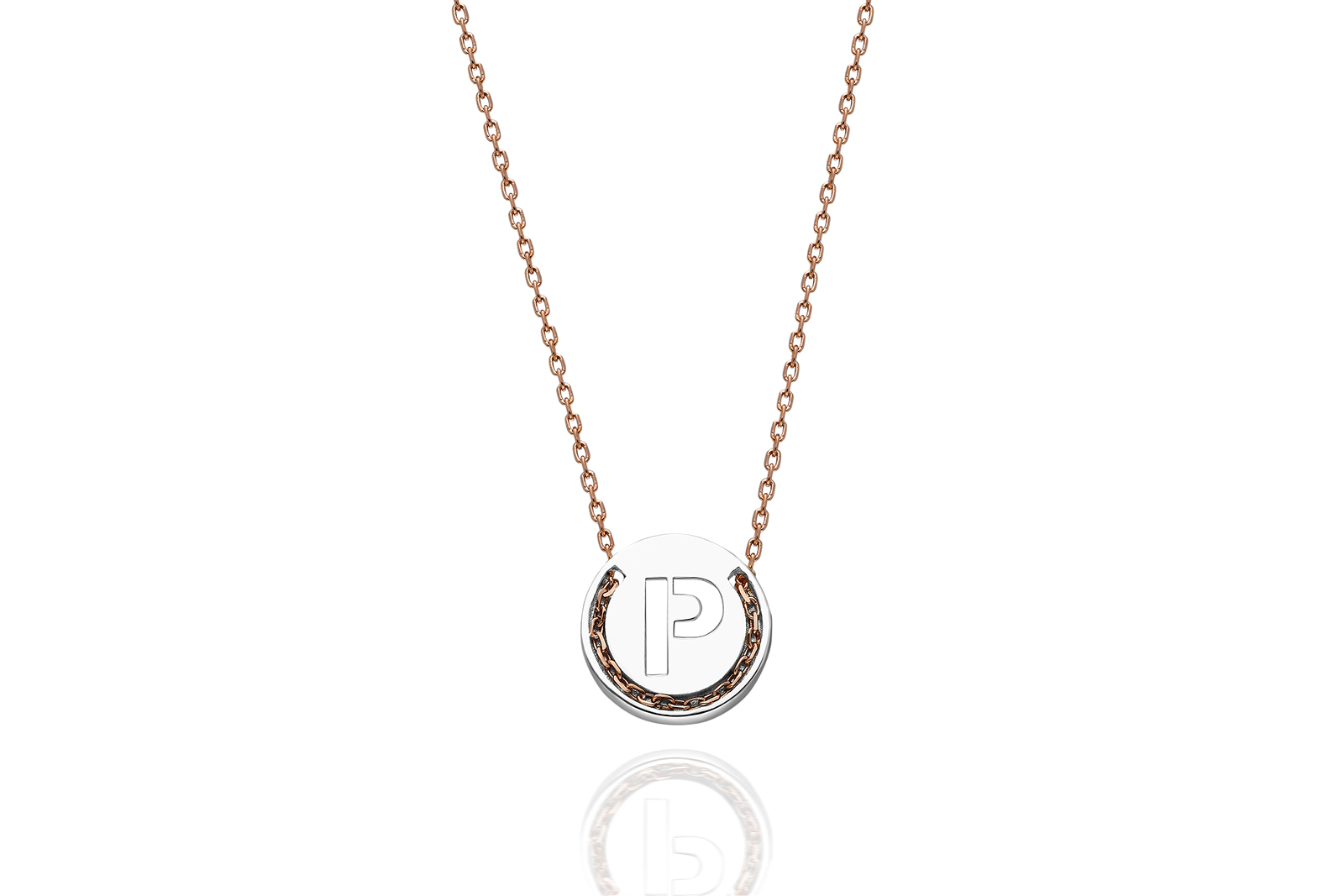 Quyumcu - 14K Gold P Letter Necklace